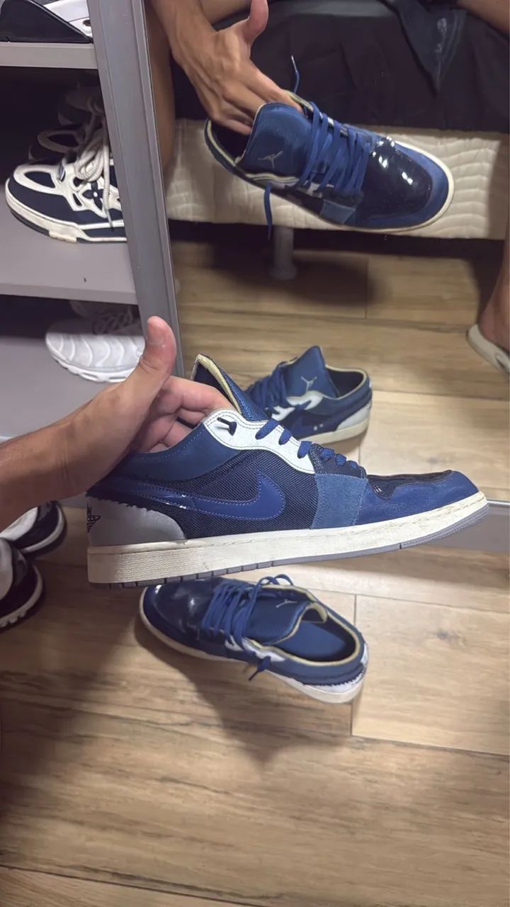 Jordan 1 Low SE Craft azul (obsidian)  - Foto 4