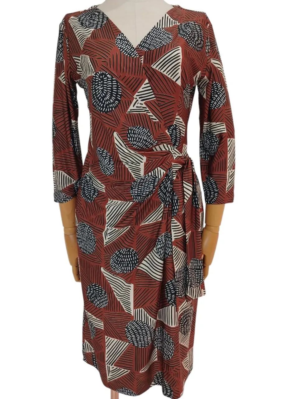 Vestido Marrom estampado 
