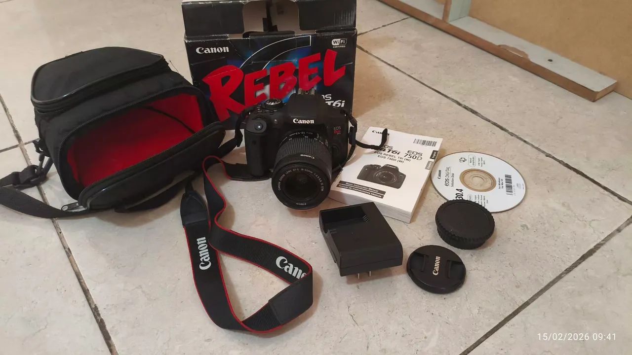 Câmera profissional Completa Canon T6i pouquíssimo usada. - Foto 2