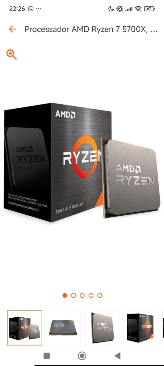 Kit Ryzen 7 5700X + placa mãe
