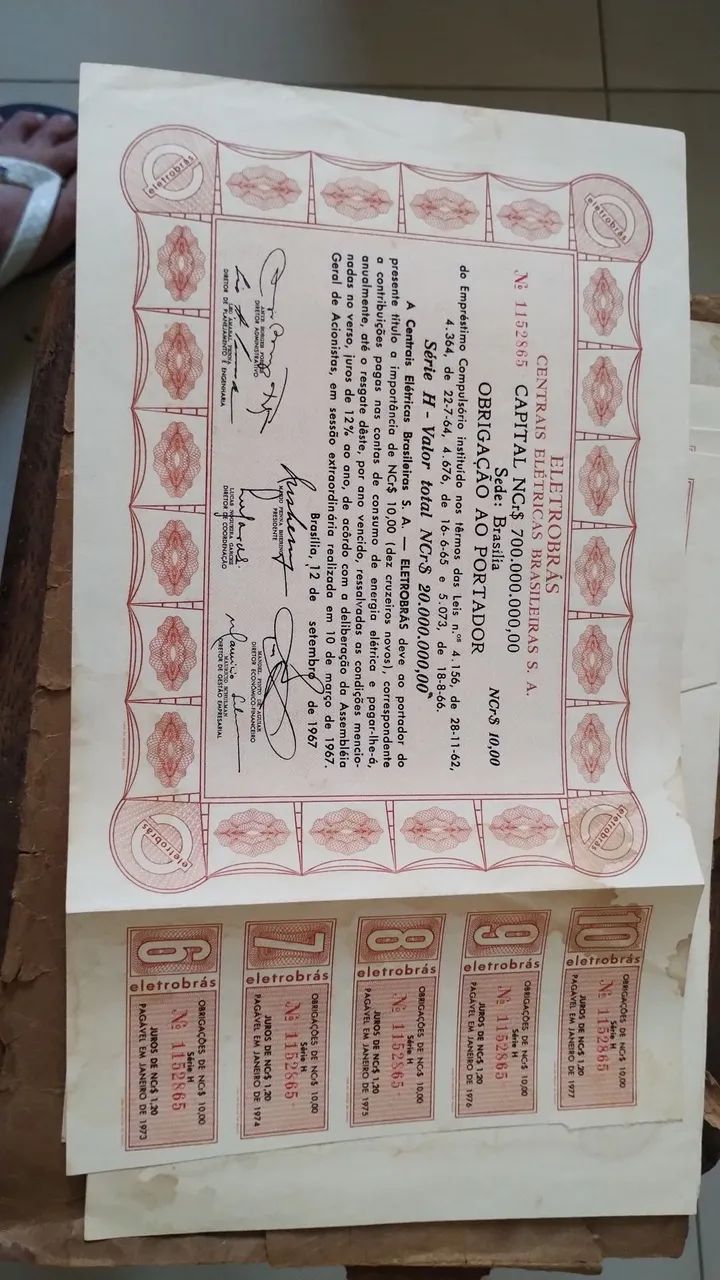Títulos Eletrobras antigos colecionador  - Foto 3