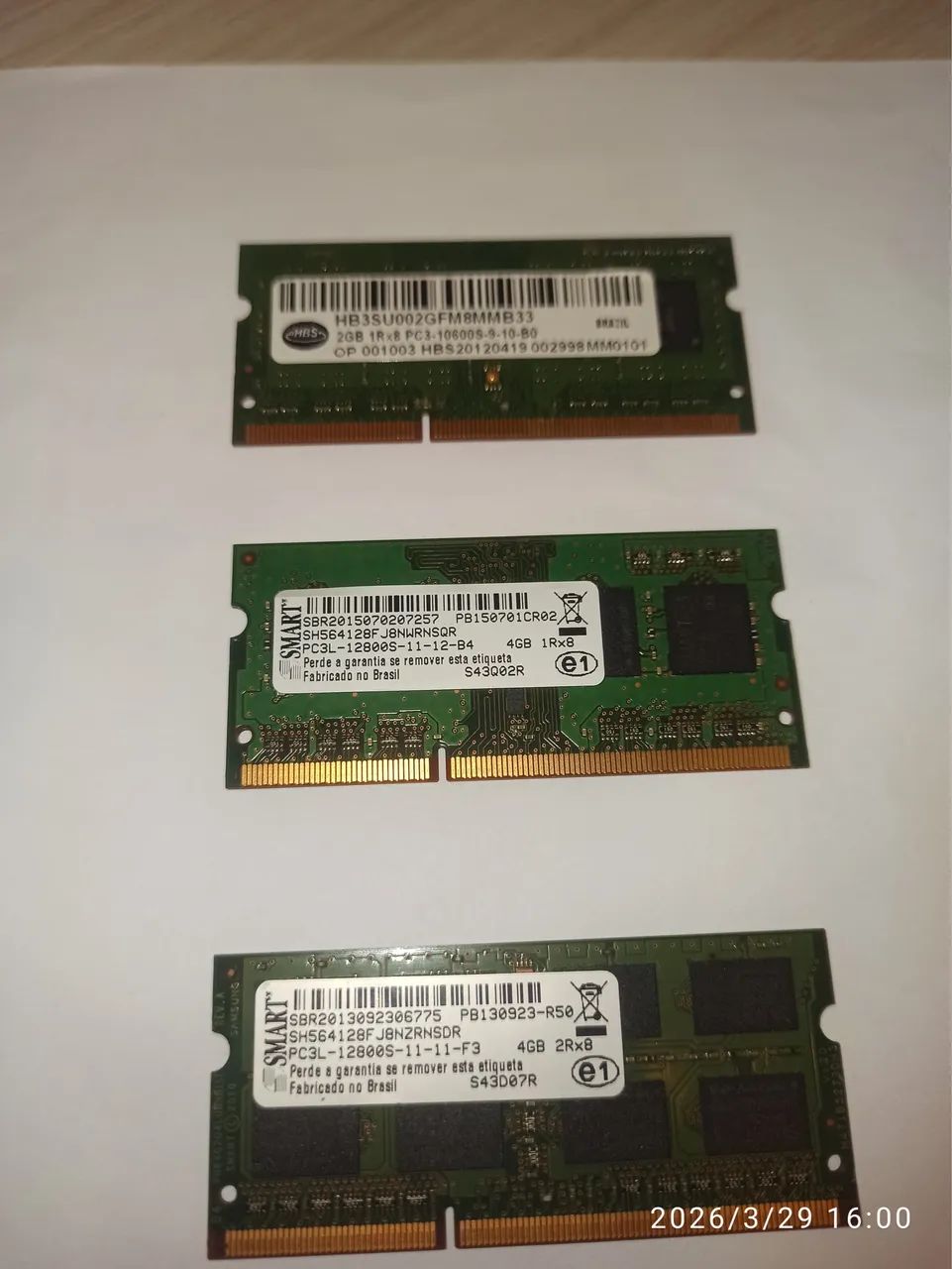 Kit memória DDR3L notebook 