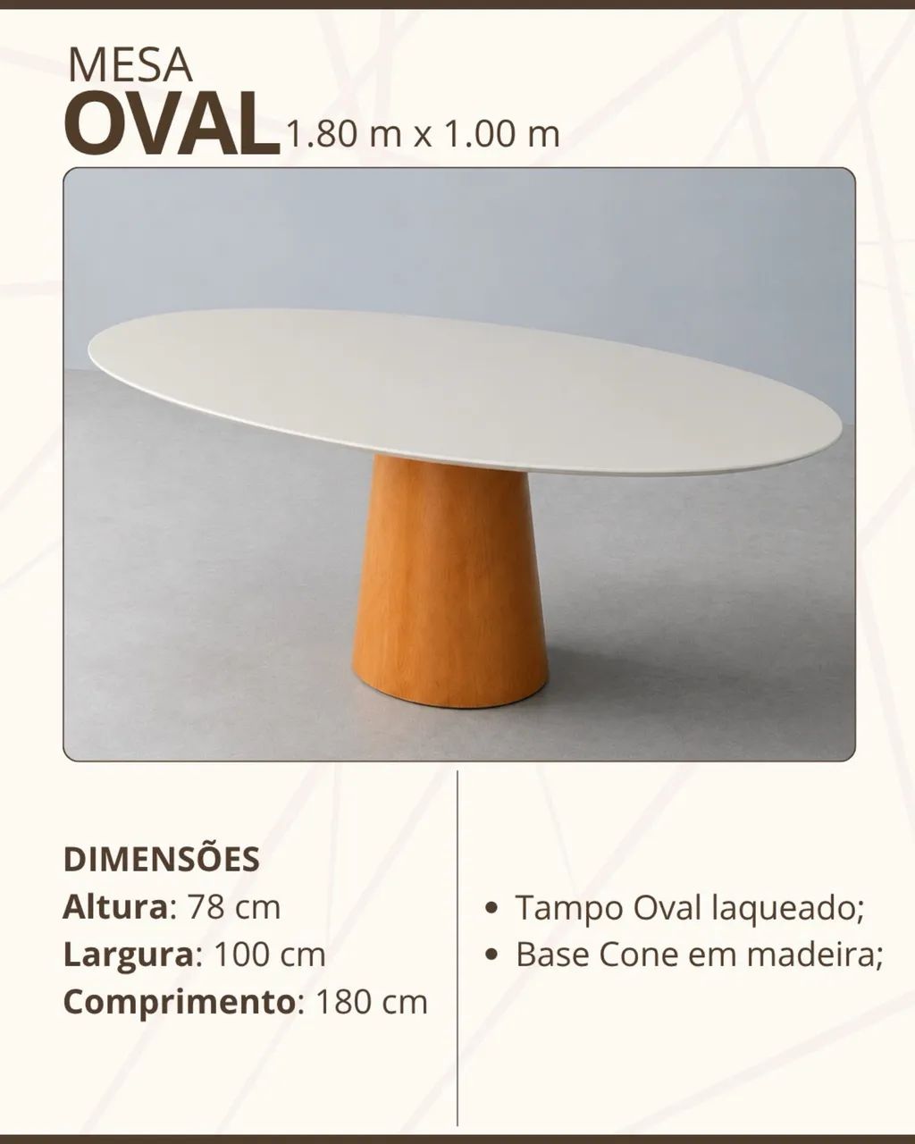 Mesa Oval 180x100 Base cone