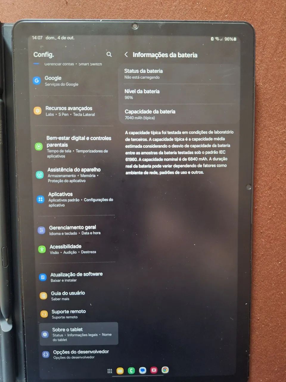 Tablet Samsung S6 Lite 128Gb + Caneta +  capa - Foto 4
