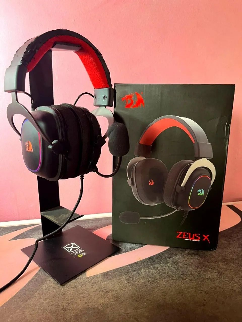 ★鈴雪⑲〜㉕★ Headset Gamer Redragon Zeus X RGB + Suporte de Mesa (Completo na