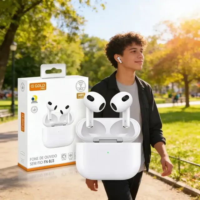 Fone de Ouvido Bluetooth - FNBJ3 Compatível com Toque - Foto 3