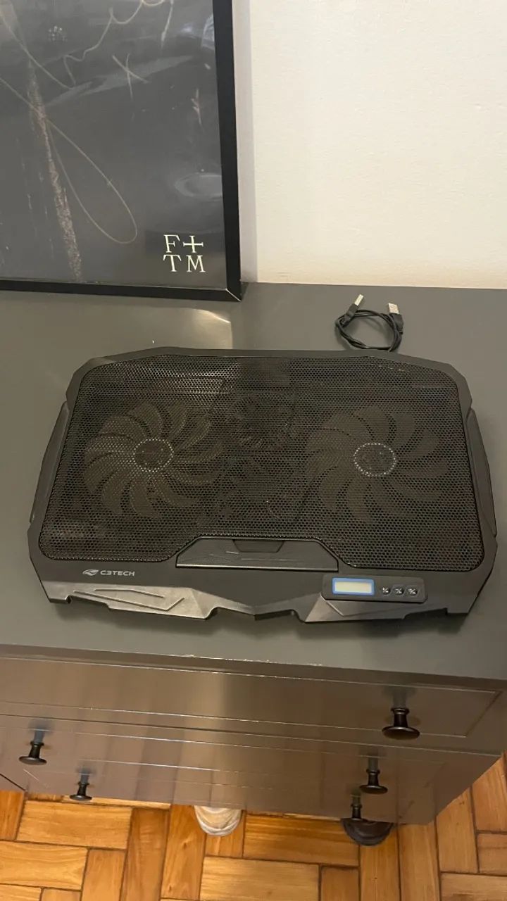 Base para notebook cooler c3tech - 4 ventiladores, led azul