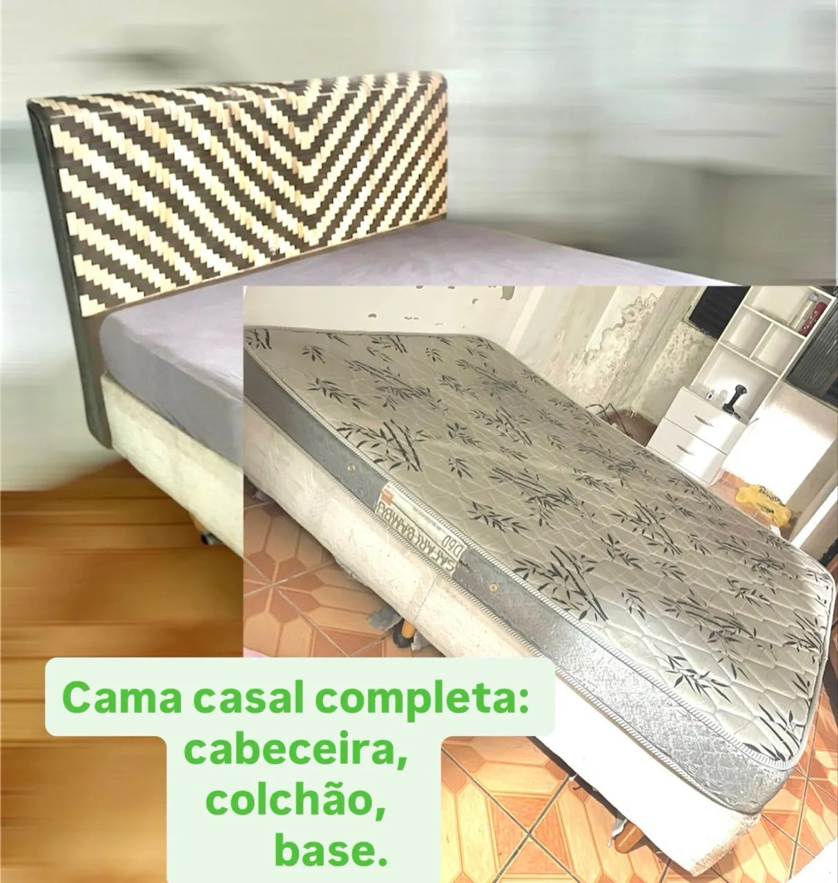 Cama casal box completa