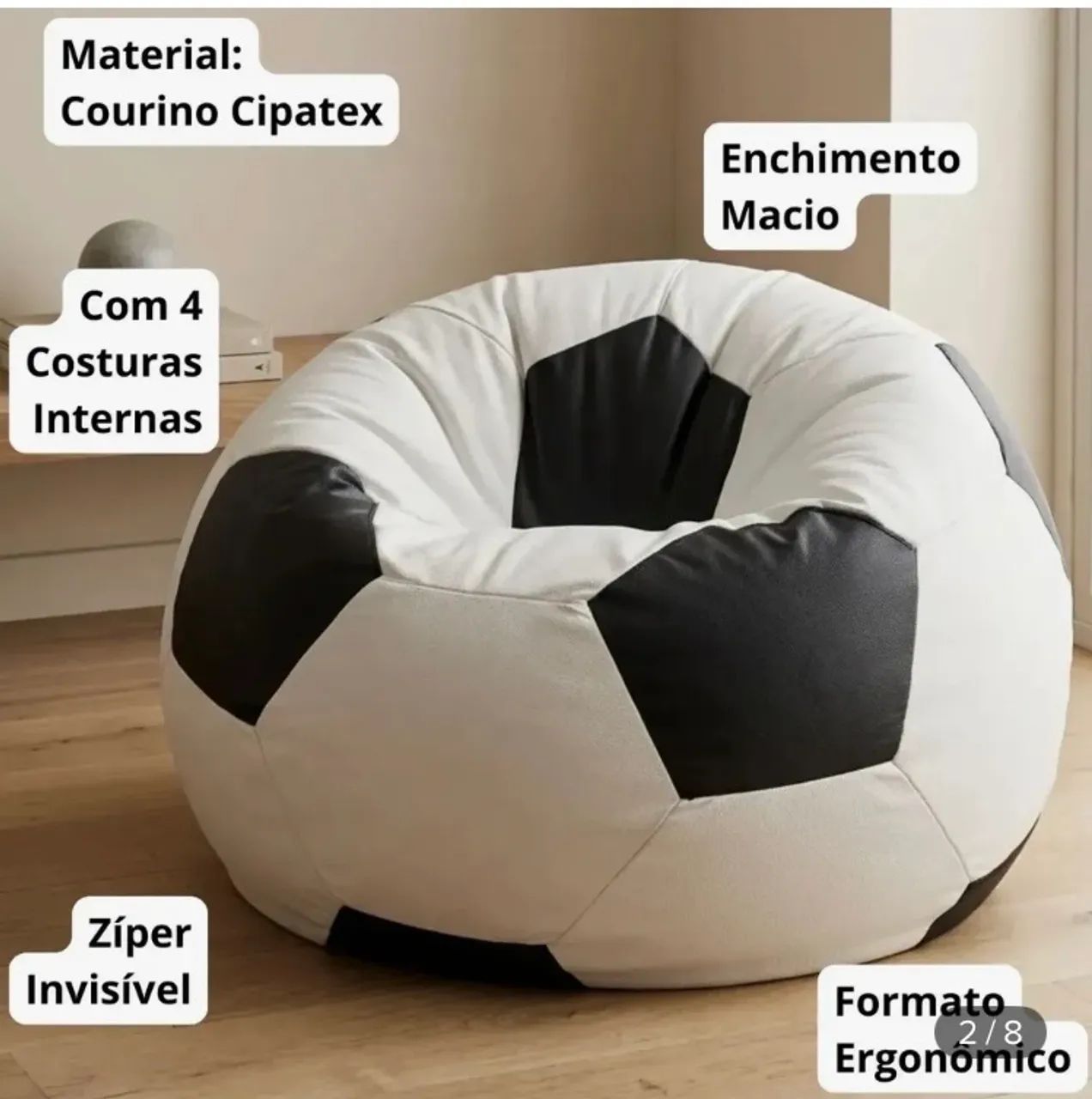 Puff bola de futebol  - Foto 2