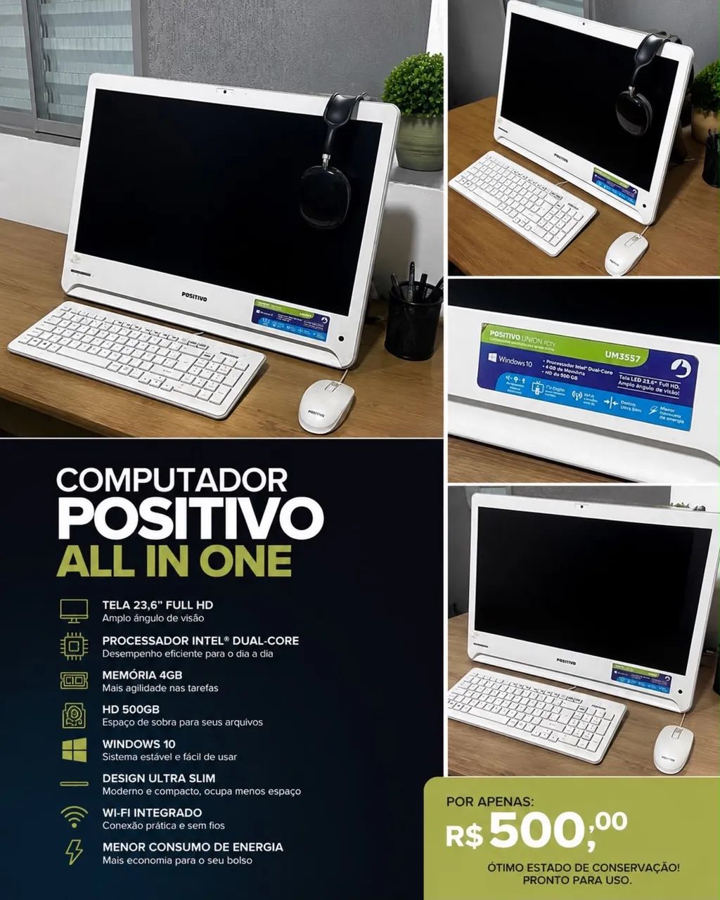  Computador Positivo All in One - Completo
