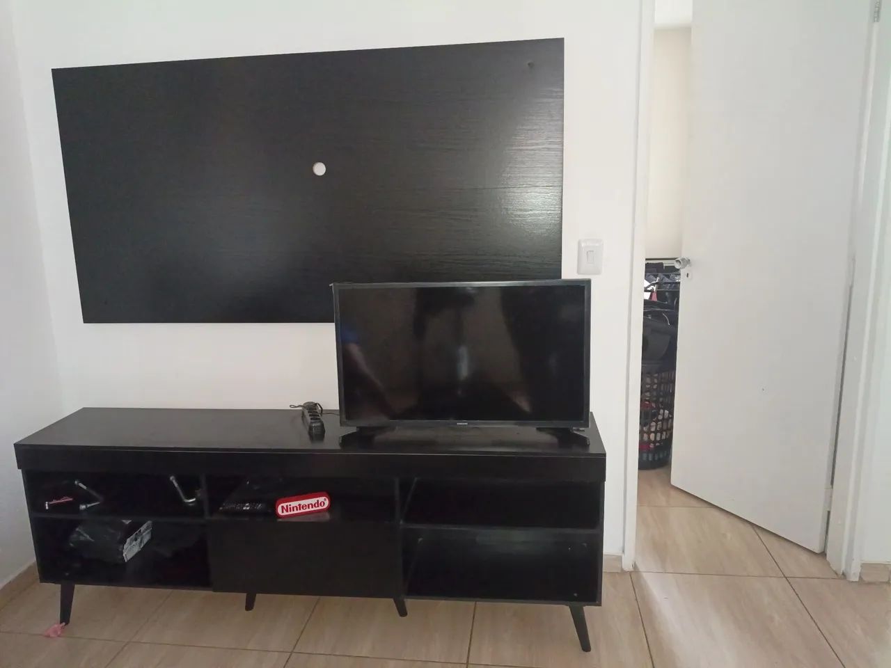 Rack com painel para Tv até 65 polegadas preto 