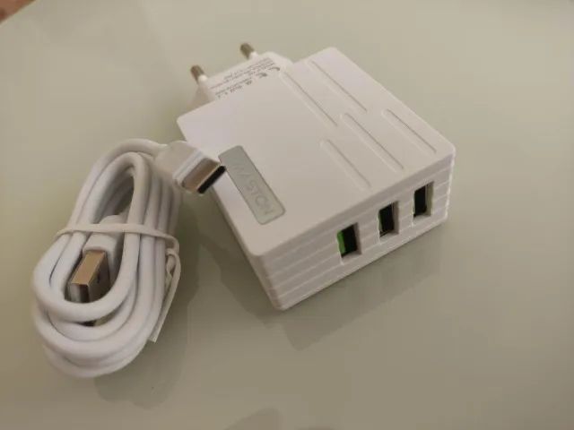 Carregador H'maston com 3 Usb + cabo tipo C - Foto 4