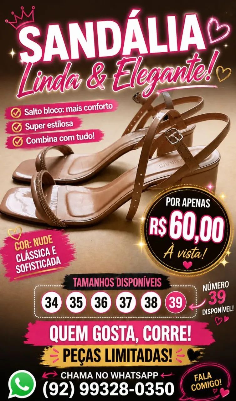 Sandália de salto 