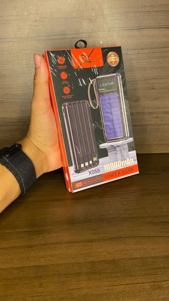 POWER BANK COM PAINEL SOLAR