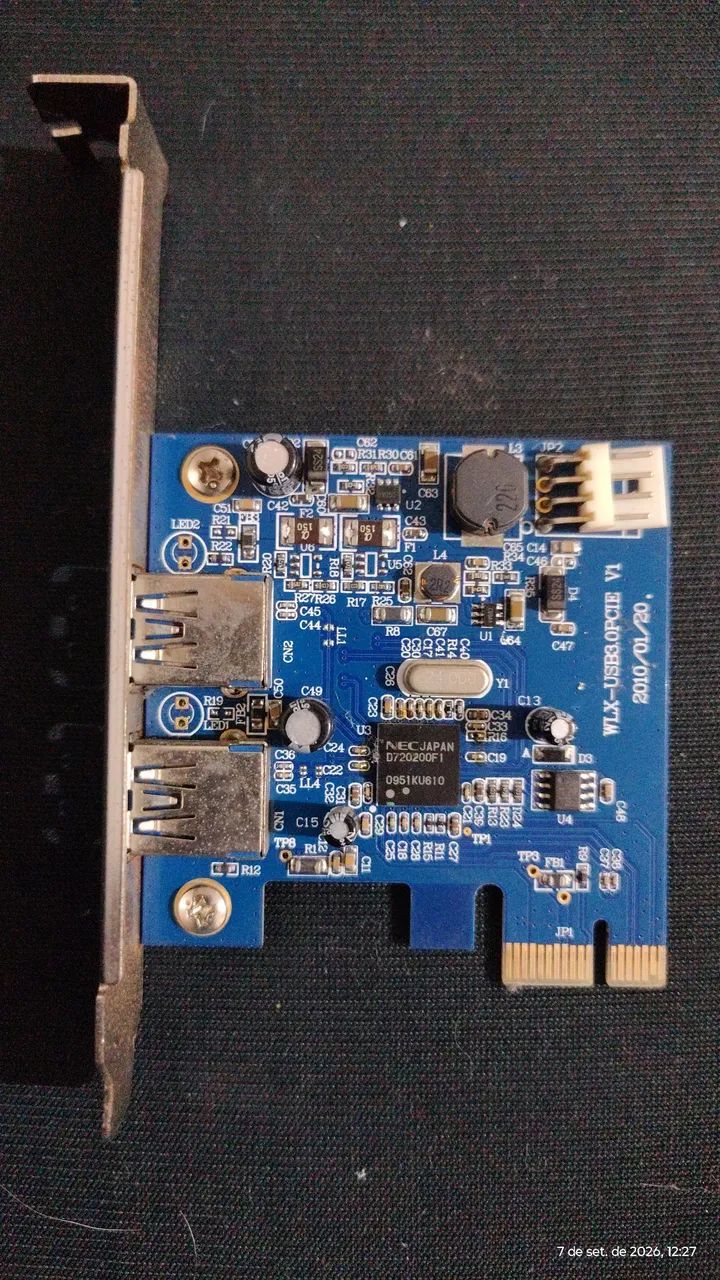 Placa PCI-E 2 Portas USB 3.0 