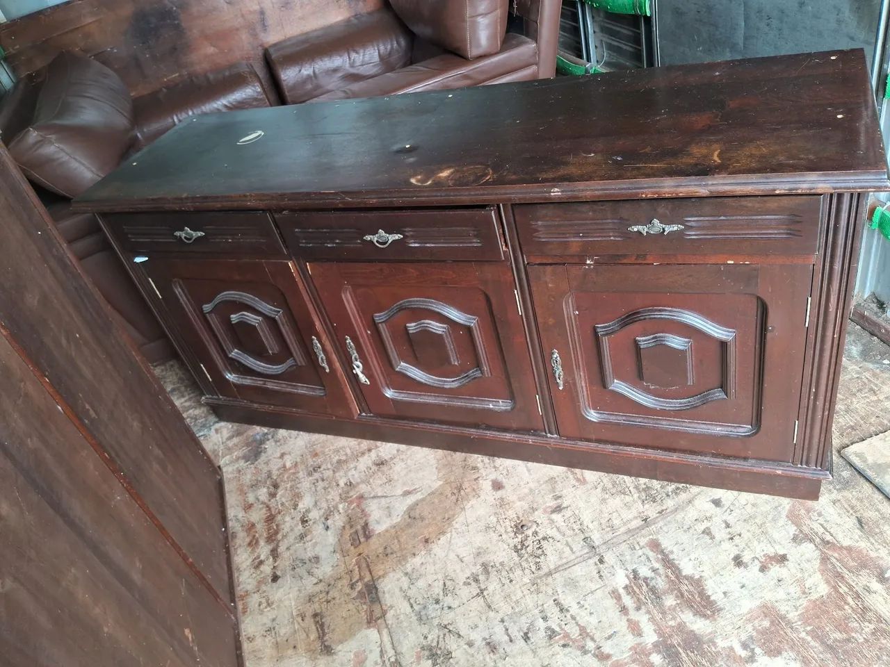 Conjunto de armários bufet rústico com gaveteira