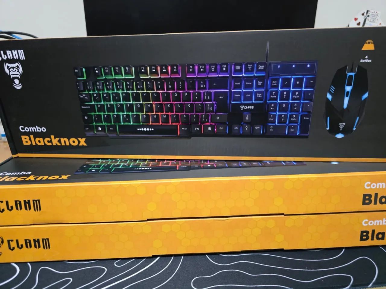 Kit Teclado e Mouse Gamer BlackNox RGB