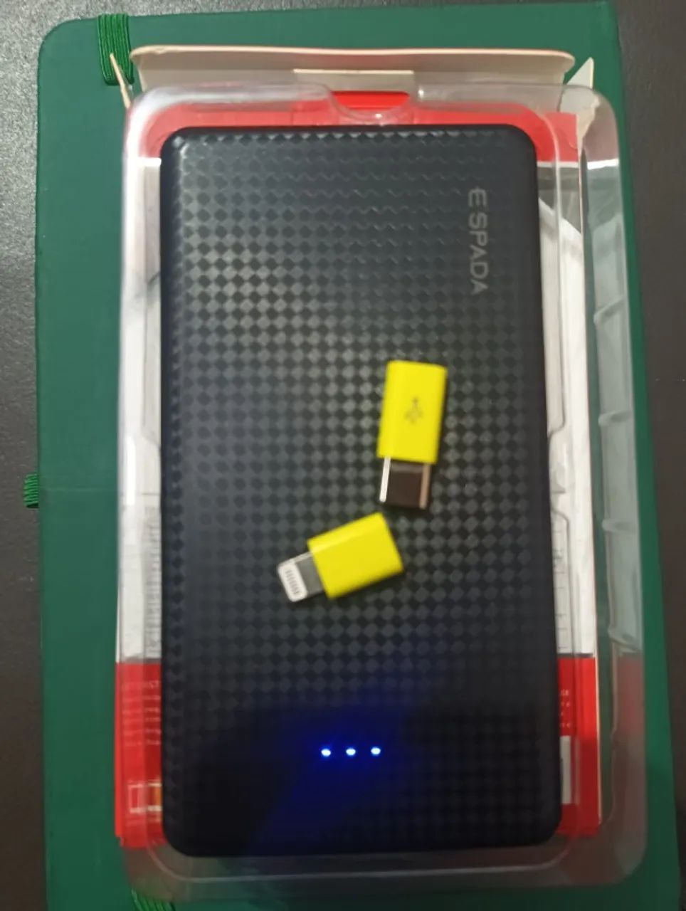 Power Bank E?SPADA 5000mAh Novo na Caixa com Cabo e Adaptadores