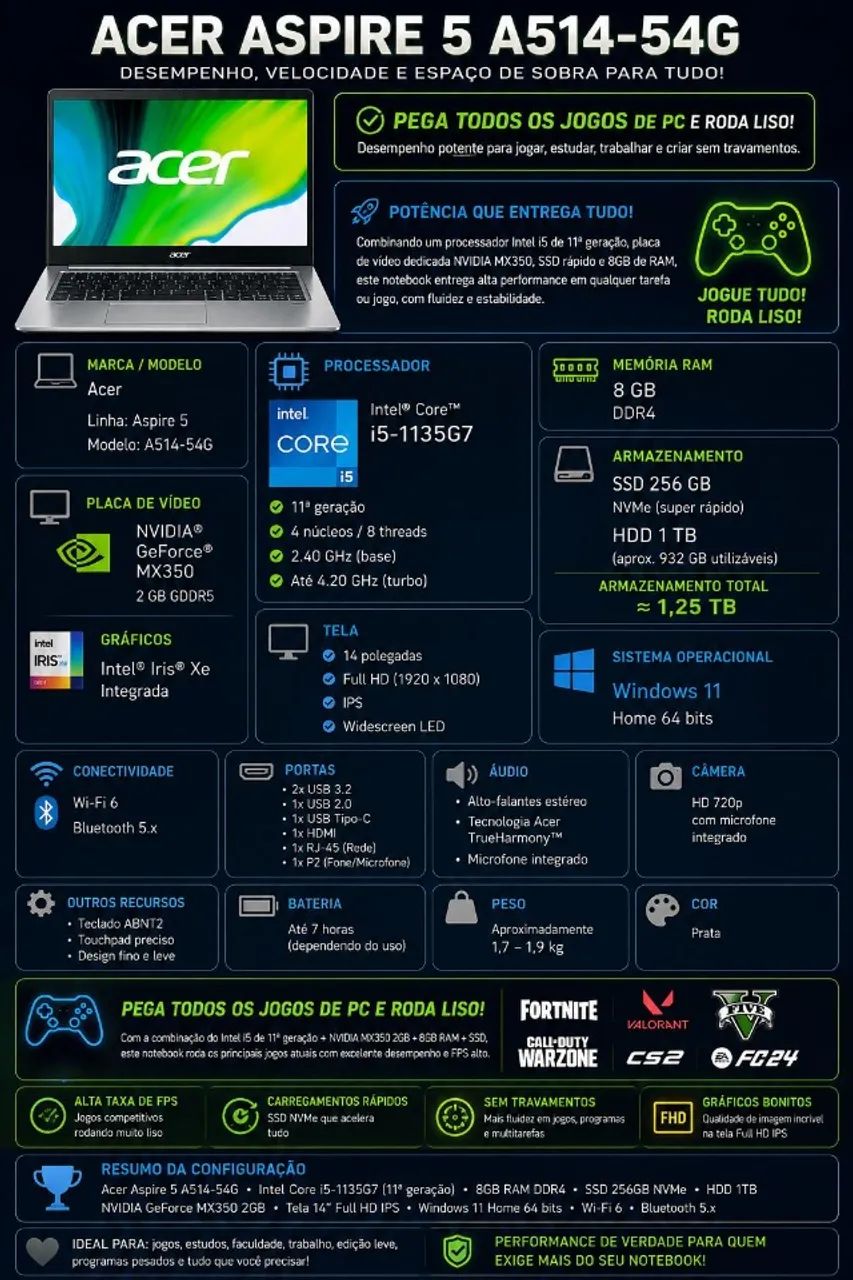 NOTEBOOK ASPIRE 5 ACER - Foto 2