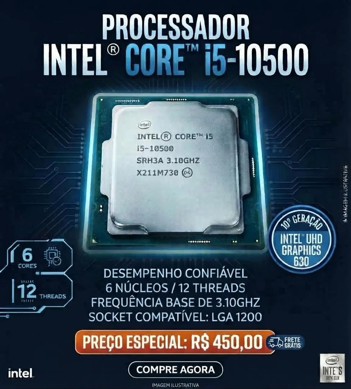 Processador i5 10500 Socket LGA 1200