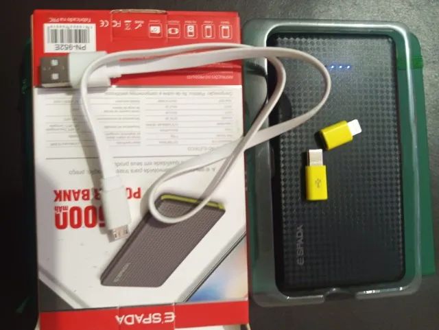 Power Bank E?SPADA 5000mAh Novo na Caixa com Cabo e Adaptadores - Foto 4