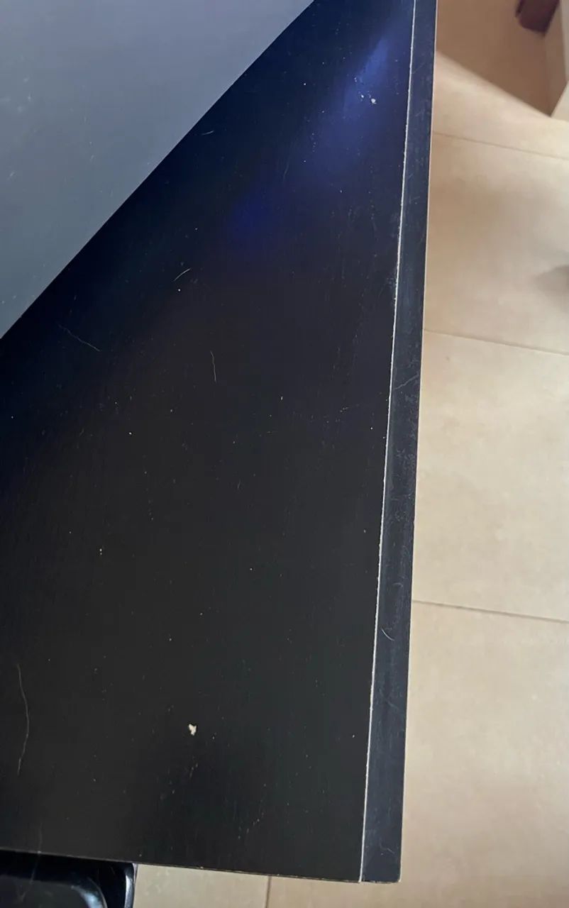 Escrivaninha Preta com Gaveta e Rodinhas - Foto 4