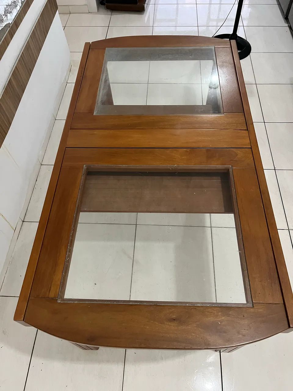  mesa expansível madeira com vidro  - Foto 2