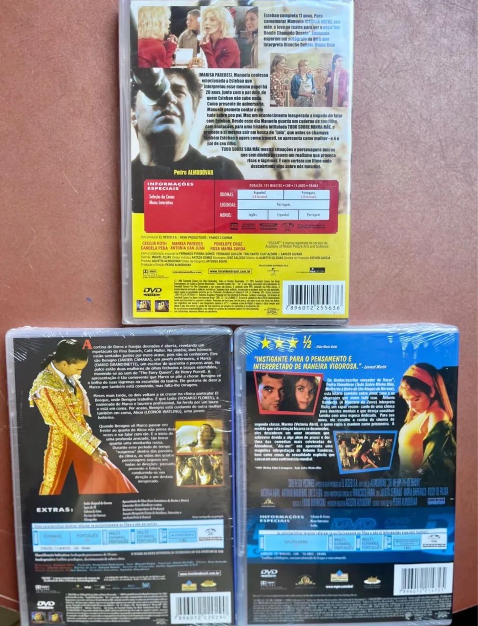 3 DVDs Almodóvar lacrados: Atame, Tudo sobre minha mãe e Fale com ela  - Foto 2