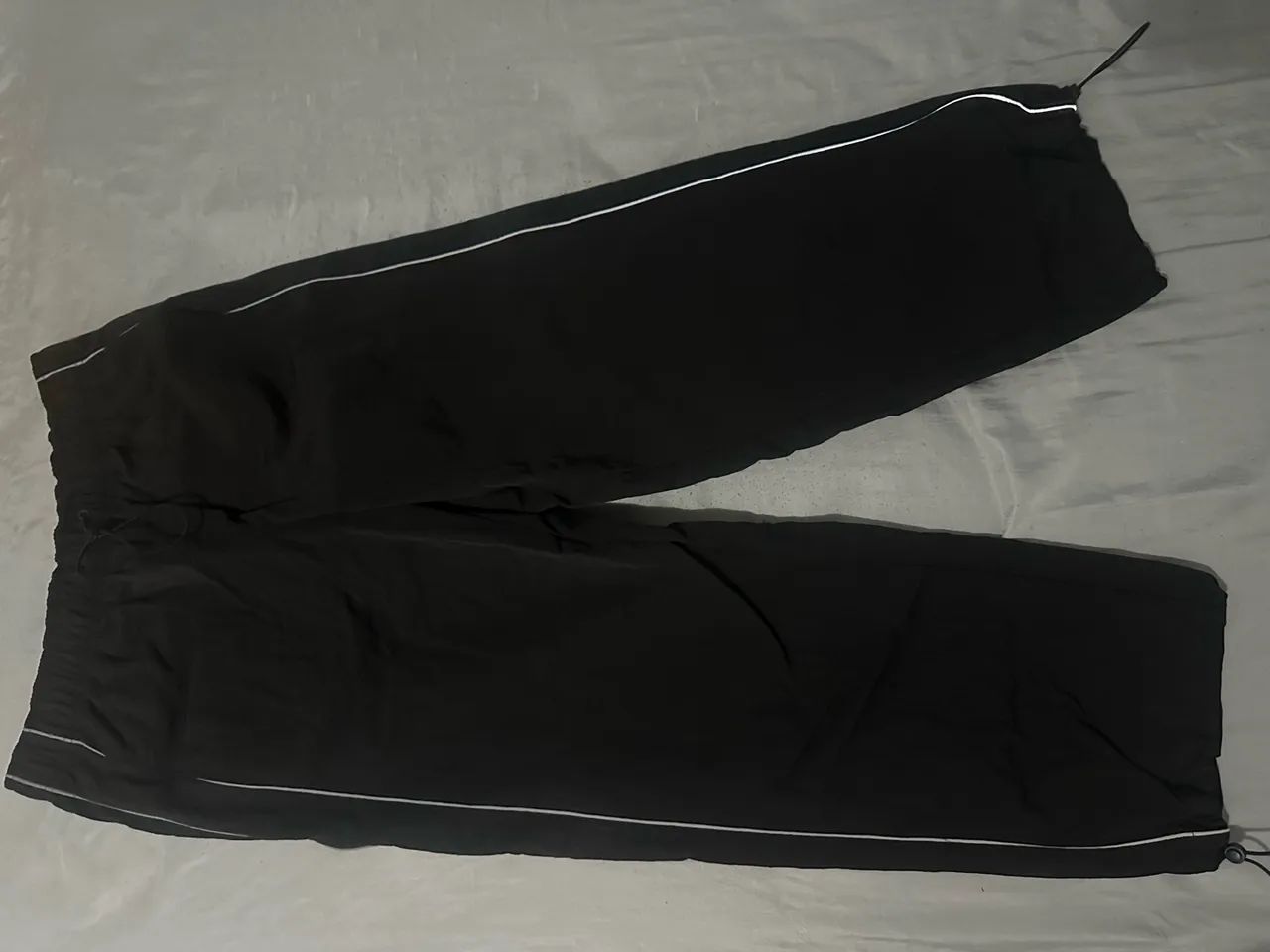 Calça masculina reta cós com ajuste - preta 