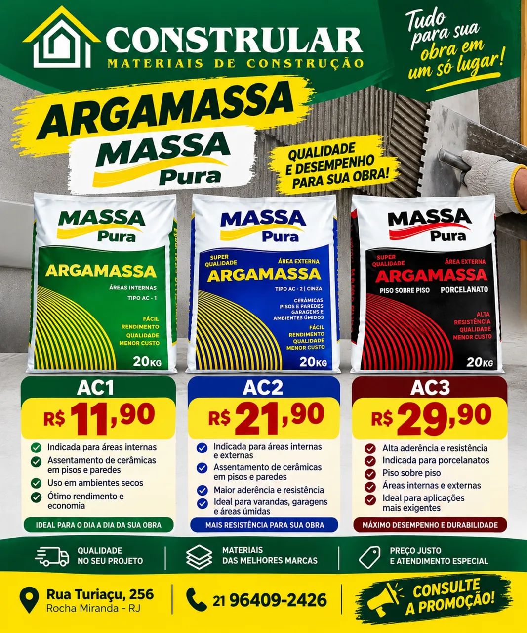 Argamassas e cimentos 