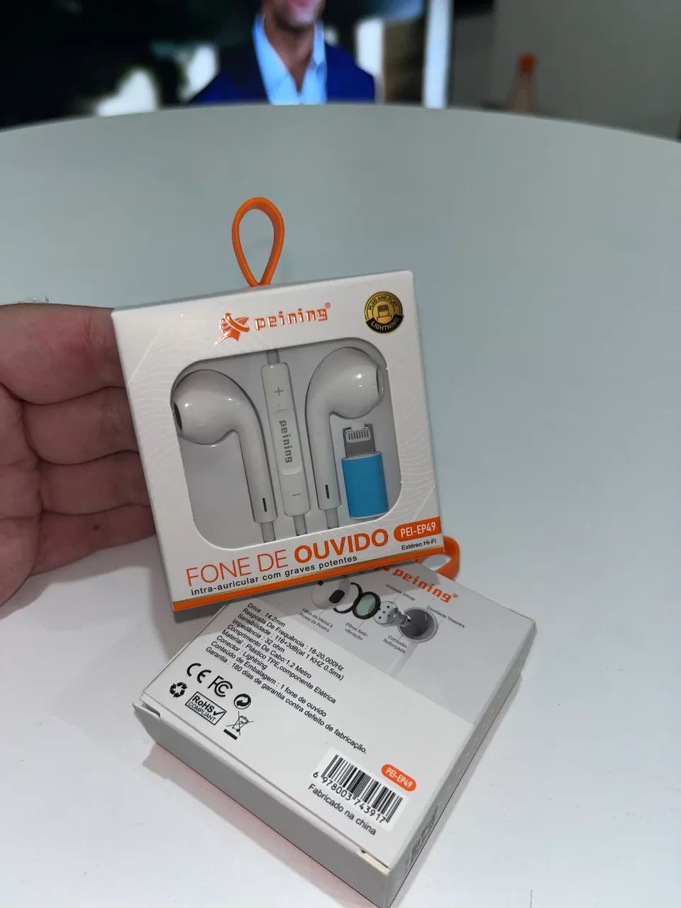 ? Fone de Ouvido Lightning para iPhone - Novo