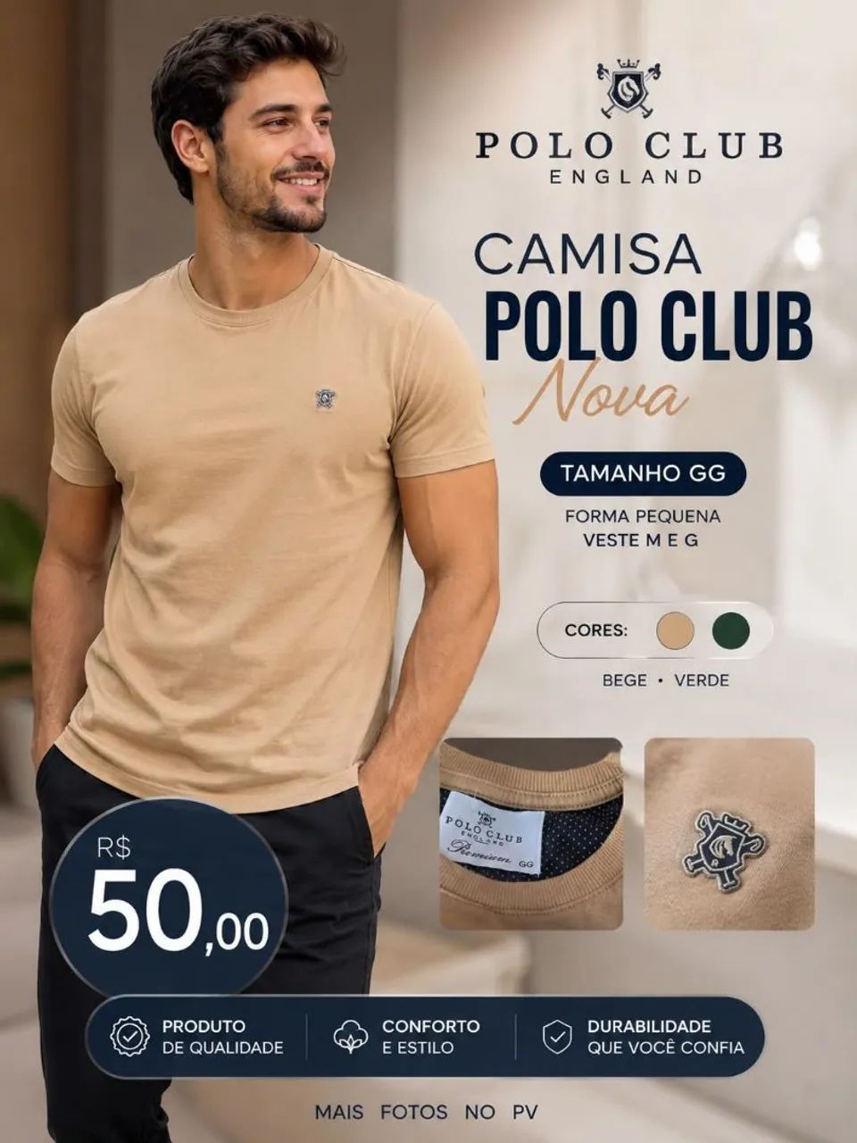 Camisa masculina Nova POLO 