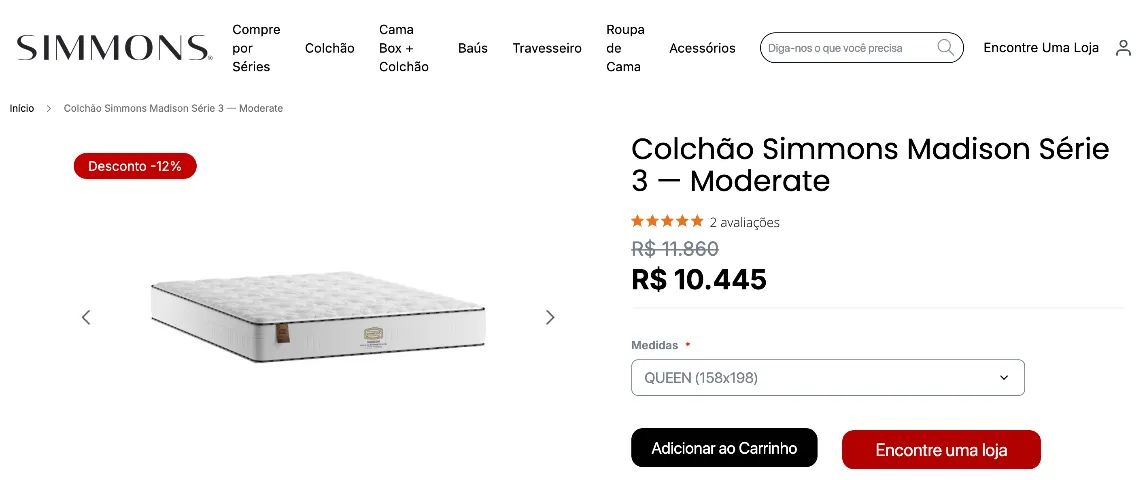 Colchão Simmons Madison Série 3 - Moderate (Queen) - Foto 5