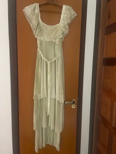 Vestido de tule e algodão longo, tamanho 40 - Foto 4