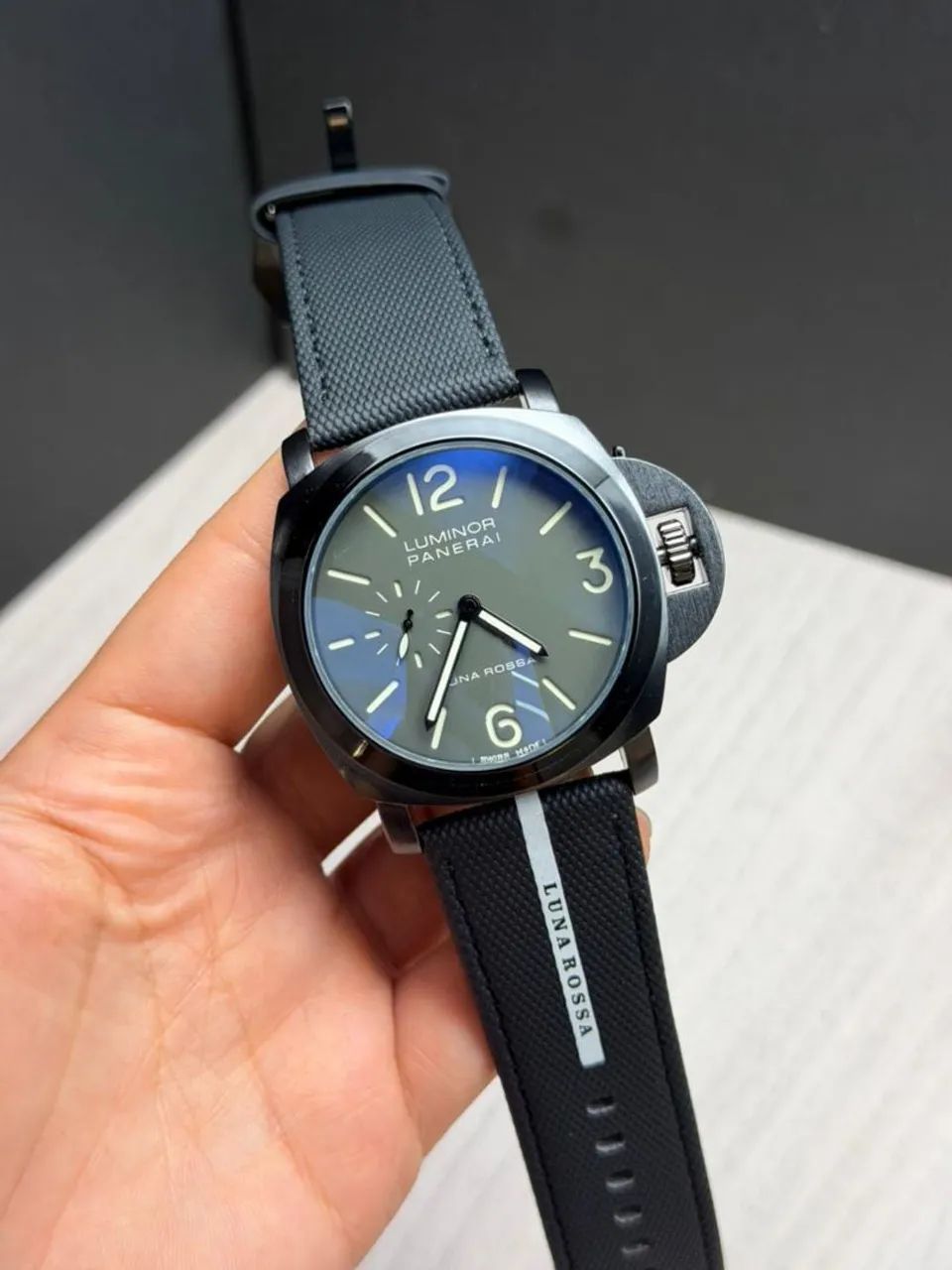 Relógio Estilo Panerai Luminor Quaranta BiTempo Luna Rossa - Foto 5