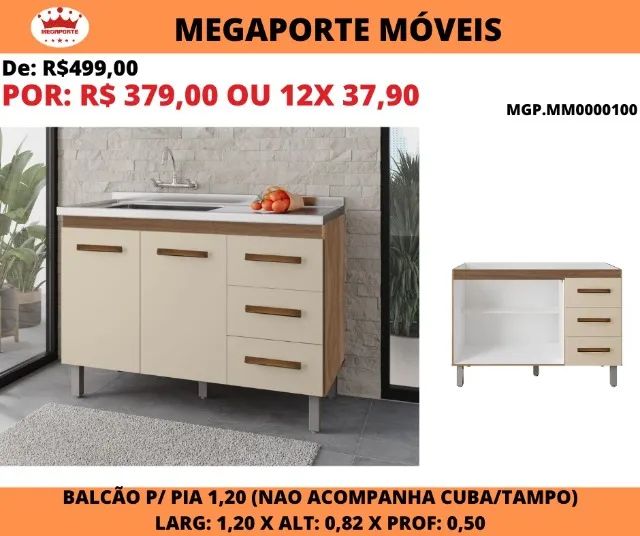 BALCÃO DE PIA 1,20 - Foto 2