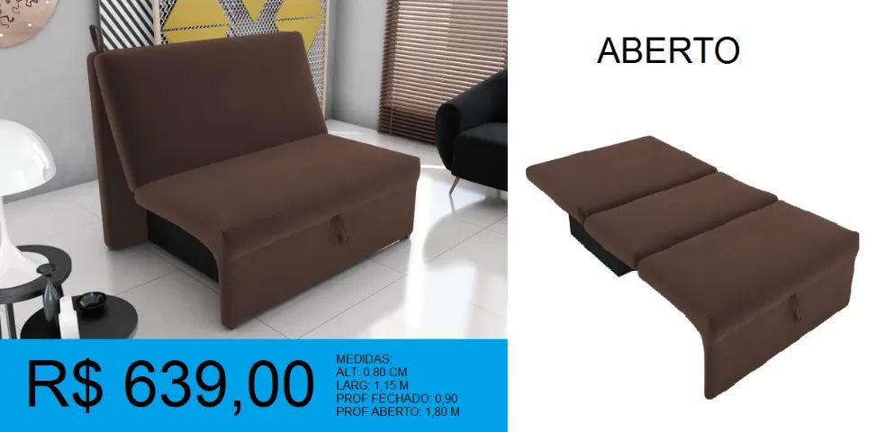 Lindo sofá cama em promoção  - compre hoje e receba em até 72 horas  - Foto 2