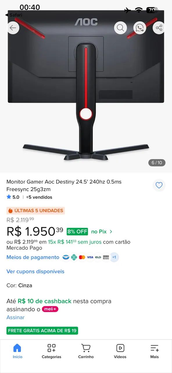 Monitor aoc destiny 240HZ - Foto 2