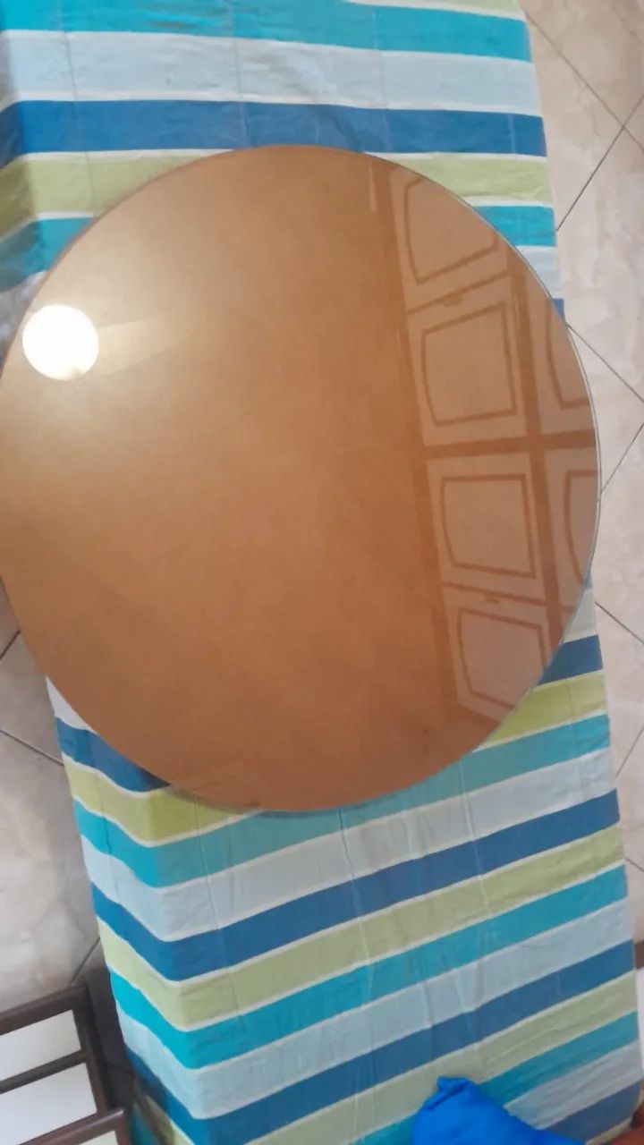 Tampão de mesa (curupixá) com vidro - Foto 2