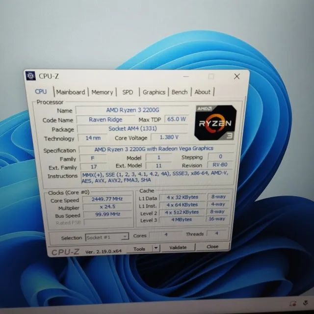 Ryzen 3 2200g + 4gb DDR4 + Placa Mãe funcional mas com problemas - Foto 3