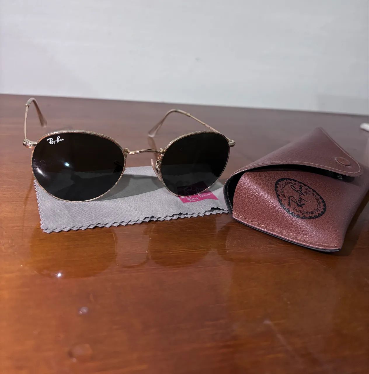 Óculos Ray-Ban ORIGINAL Round dourado - Foto 3