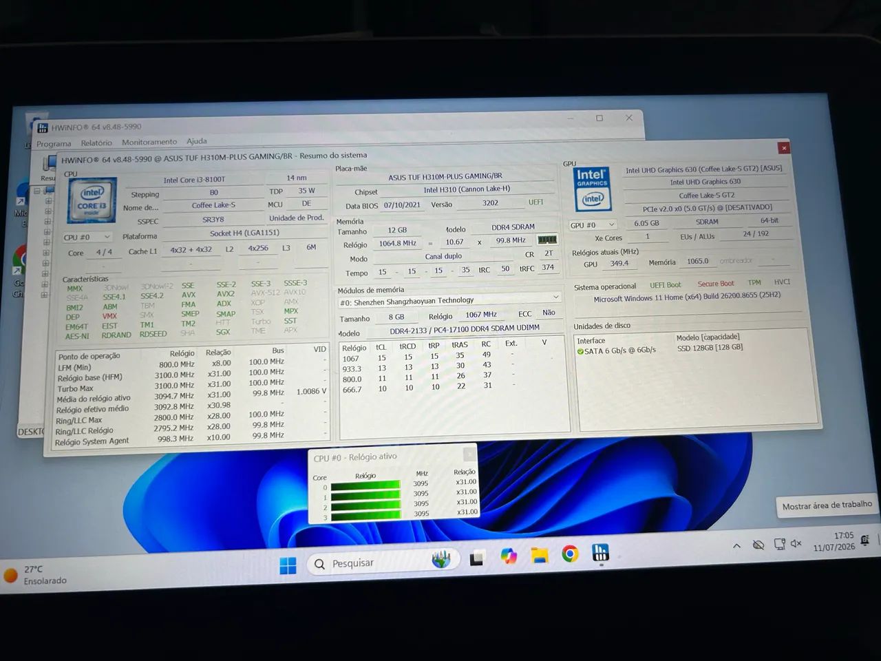 Pc com placa Asus Tuf Gaming 12gb RAM DDR4(Somente CPU) - Foto 2