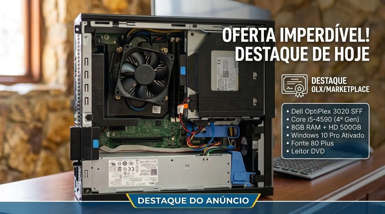 ?PC Dell OptiPlex 3020 Core i5 4ª Gen | 8GB RAM | HD 500GB | Win 10 Pro - Foto 5