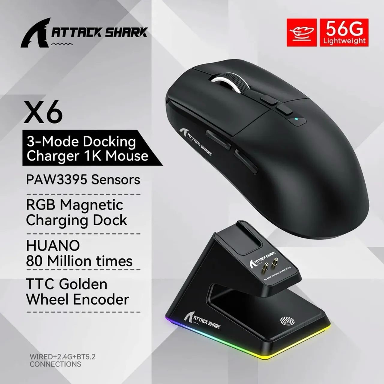 Attack Shark X6 | Mouse Sem fio 