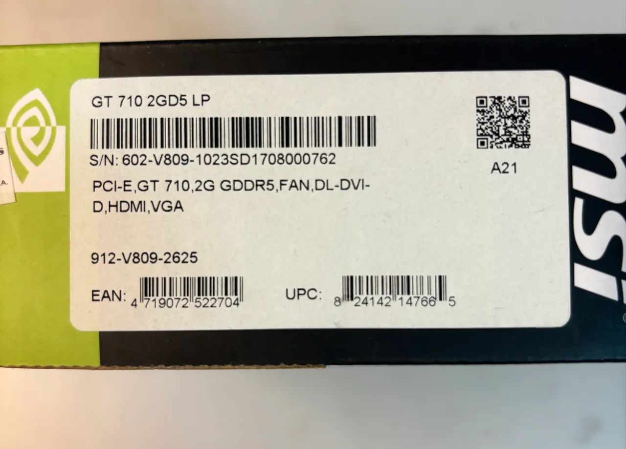 Placa De Vídeo Nvidia Msi Gt 710 2G DDR3, 64 Bits - Foto 4
