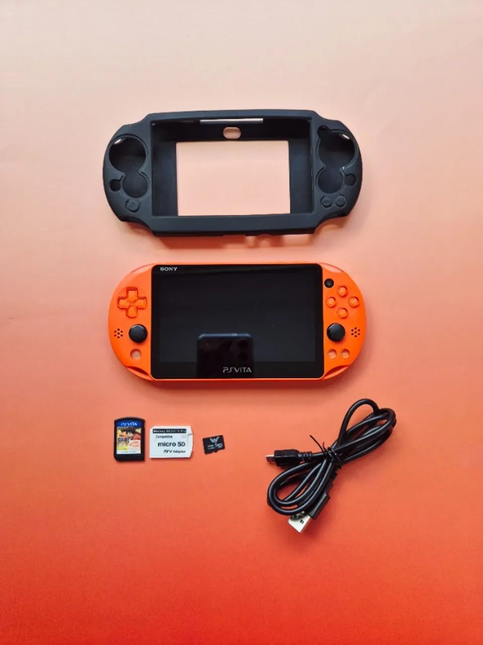 PS VITA (Psvita) Slim Laranja 64GB + Jogo Mídia Física - Consoles