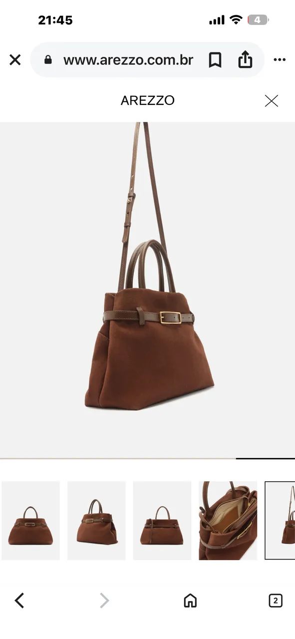 Bolsa Tote Arezzo couro rústica  - Foto 4