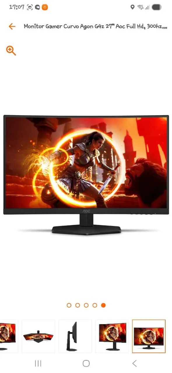 Monitor gamer AOC AGON Curvo 27p - Foto 3