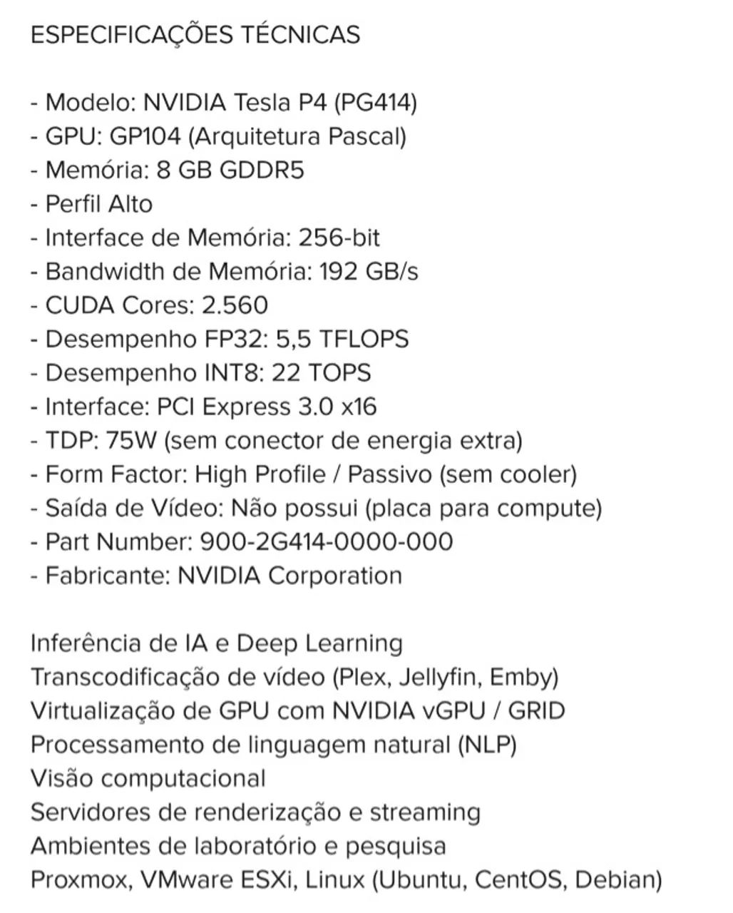 GPU Tesla p4 - Foto 2