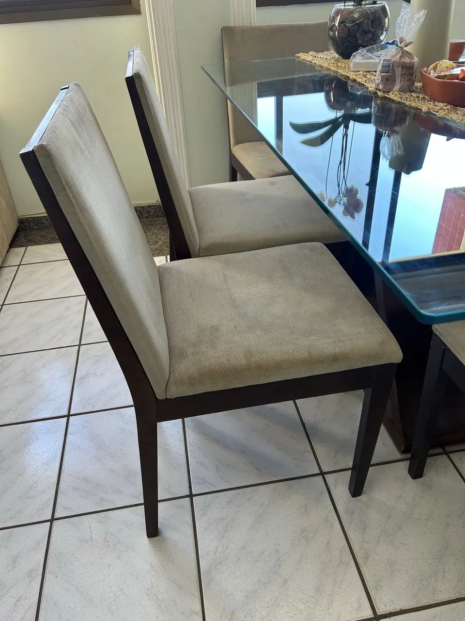 Jogo de 6 cadeiras para mesa de jantar, cadeiras usadas de madeira  - Foto 2